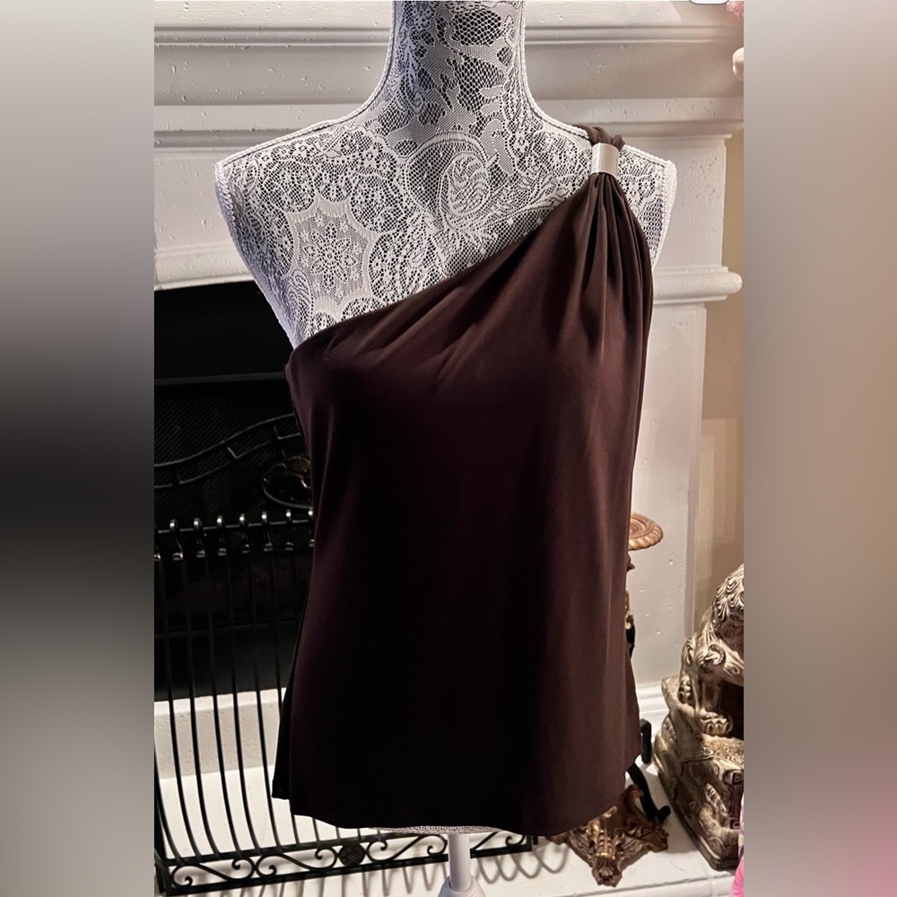 Beautiful Michael Kors  Chocolate Brown One Shoulder Top